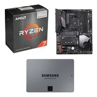  AMD Ryzen 7 5700G with Wraith Stealth Cooler, Gigabyte Aorus Elite WiFi X570, Samsung 870 QVO 2TB 2.5 SSD, Computer Build Combo
