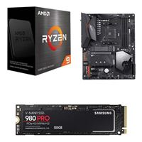  AMD Ryzen 9 5900X, Gigabyte Aorus Elite WiFi X570, Samsung 980 Pro SSD 500GB M.2 NVMe PCIe Gen 4x4, Computer Build Combo