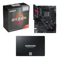  AMD Ryzen 7 5700G with Wraith Stealth Cooler, ASUS B550-F ROG Strix Gaming, Samsung 870 EVO 1TB 2.5 SSD, Computer Build Combo