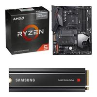  AMD Ryzen 5 5600G with Wraith Stealth cooler, Gigabyte Aorus Elite WiFi X570, Samsung 980 Pro 1TB Gen 4 x4 NVMe, Computer Build Combo