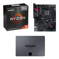  AMD Ryzen 5 5600G with Wraith Stealth Cooler, ASUS B550-F ROG Strix Gaming WiFi, Samsung 870 QVO 2TB 2.5" SSD, Computer Build Combo
