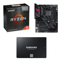  AMD Ryzen 5 5600G with Wraith Stealth Cooler, ASUS B550-F ROG Strix Gaming WiFi, Samsung 870 EVO 1TB 2.5" SSD, Computer Build Combo
