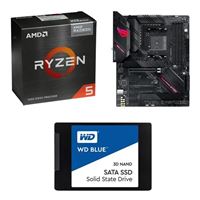  AMD Ryzen 5 5600G with Wraith Stealth Cooler, ASUS B550-F ROG Strix Gaming WiFi, WD Blue 1TB 2.5" SSD, Computer Build Combo