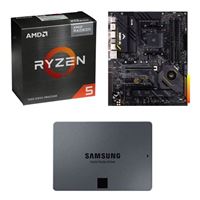  AMD Ryzen 5 5600G with Wraith Stealth Cooler, ASUS X570-Pro TUF Gaming WiFi, Samsung 870 QVO 2TB 2.5" SSD, Computer Build Combo