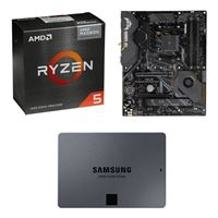 AMD Ryzen 5 5600G with Wraith Stealth Cooler, ASUS X570 TUF Gaming Plus WiFi, Samsung 870 QVO 2TB 2.5" SSD, Computer Build Combo