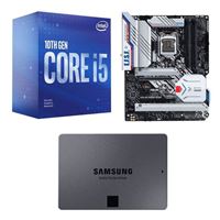  Intel Core i5-10400 with Intel Stock Cooler, ASUS Z590 WiFi Gundam Edition, Samsung 870 QVO 2TB 2.5" SSD, Computer Build Combo
