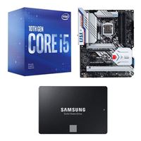  Intel Core i5-10400 with Intel Stock Cooler, ASUS Z590 WiFi Gundam Edition, Samsung 870 EVO 2TB 2.5" SSD, Computer Build Combo