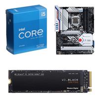  Intel Core i5-11600K, ASUS Z590 WiFi Gundam Edition, WD Black SN750 1TB M.2 NVMe, Computer Build Combo