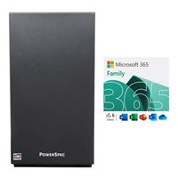  PowerSpec G167 bundled with Microsoft 365 Family - 12 Month Subscription for up to 6 People