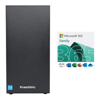  PowerSpec B685 bundled with Microsoft 365 Family - 12 Month Subscription for up to 6 People