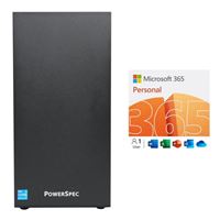 PowerSpec B685 bundled with Microsoft 365 Personal - 12 Month Subscription for 1 Person