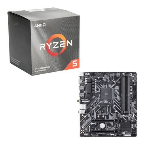 AMD Ryzen 5 3600 with Wraith Stealth Cooler, Gigabyte B450M DS3H 