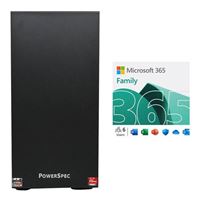  PowerSpec B249 bundled with Microsoft 365 Family - 12 Month Subscription for up to 6 People
