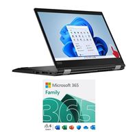  Lenovo ThinkPad L13 Yoga Gen 2-in-1 Laptop bundled with Microsoft 365 Family - 12 Month Subscription, Up to 6 People, Auto Renewal
