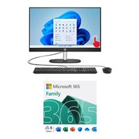  HP 24-cr0041 All-in-One Desktop bundled with Microsoft 365 Family - 12 Month Subscription, Up to 6 People, Auto Renewal