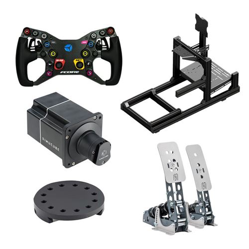 Racing Sim Bundle 4 - Value GT1 EVO 2 Rig; Cube Controls F Core 2 Wheel;  Simucube 2 Sport Wheel Base; Simucube Quick - Micro Center