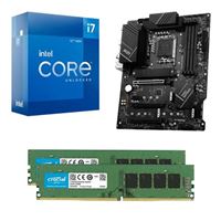  Intel Core i7-12700K, MSI Z790-P Pro WiFi DDR4, Crucial 16GB DDR4-3200 Kit, Computer Build Bundle