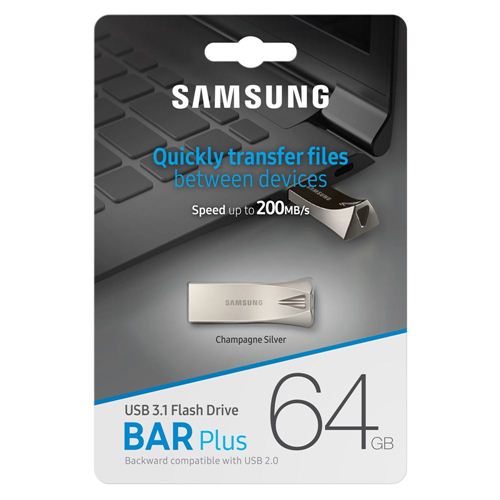 Clé USB Samsung Bar Plus, Champagne Silver, USB 3.1, 64 GB