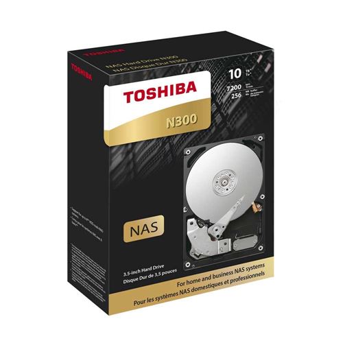 Toshiba N300 10TB NAS 3.5-Inch Internal Hard Drive - CMR SATA 6 Gb/s 7200  RPM 256 MB Cache HDWG11AXZSTA (Pack of 4)