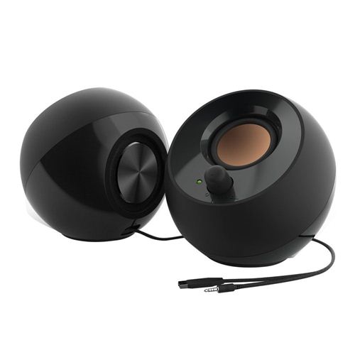 Creative Pebble V3 Minimalistic 2.0 USB-C Desktop Speakers with USB Audio,  Clear Dialog Enhancement, Bluetooth 5.0, 8W RMS with 16W Peak Power, USB-A  Converter Included (Black) : : Computers & Accessories