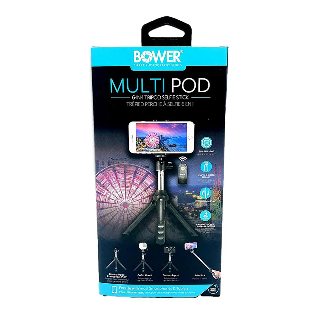 Bower 6 In 1 Professional Multipod Smartphone Tripod And Selfie Stick