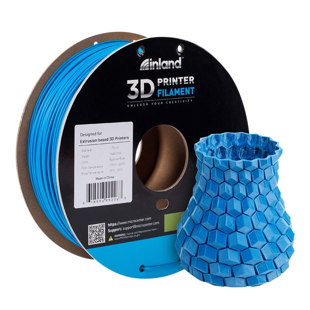 Inland 1.75mm PLA 3D Printer Filament 1kg (2.2 lbs) Cardboard Spool