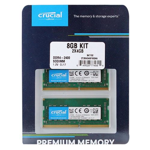 Crucial 8GB 2 x 4GB DDR4-2400 PC4-19200 CL17 Dual Channel SO-DIMM 