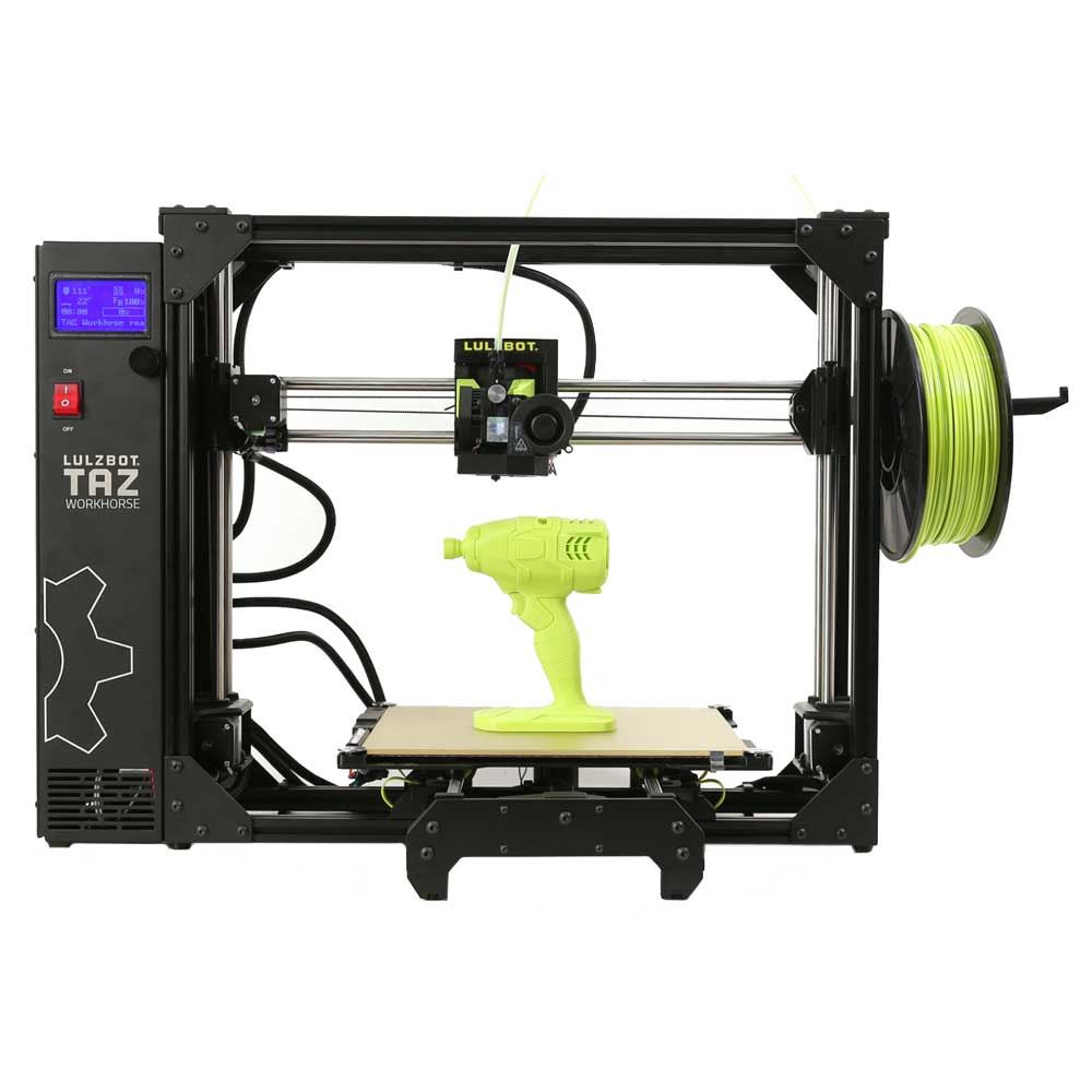 LulzBot TAZ Workhorse 3D Printer; 2.8" Color LCD Screen; Heated Glass ...