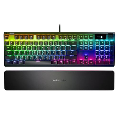 SteelSeries Apex 3 RGB Gaming Keyboard; 10-Zone RGB Illumination; IP32  Water Resistant; Premium Magnetic Wrist Rest - - Micro Center