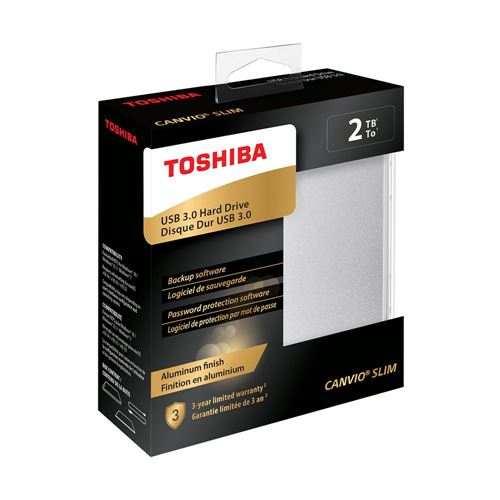 Toshiba Canvio Slim 2TB USB 3.1 (Gen 1 Type-A) 2.5