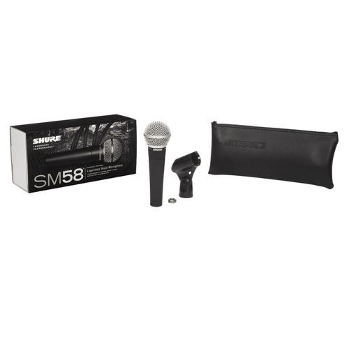 Shure SM58-LC XLR Dynamic Vocal Microphone - Black; Cardioid Polar Pattern;  For Recording and Live Performance - Micro Center