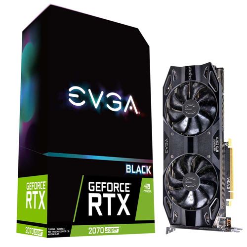 EVGA GeForce 2070 SUPER BLACK GAMING Overclocked Dual-Fan 8GB GDDR6 PCIe 3.0 Graphics Card - Micro Center