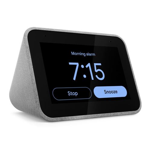 Lenovo Smart Clock w/ Google Assistant - Gray - Micro Center