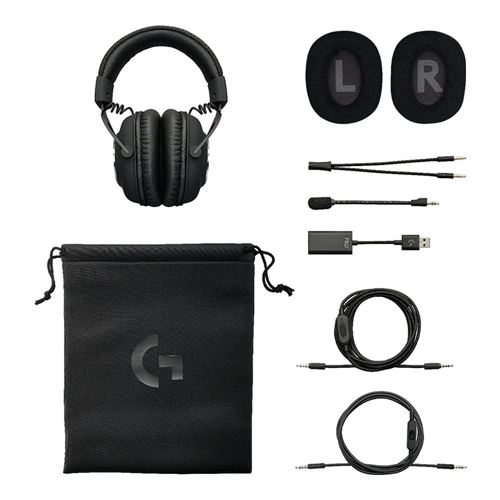 Zuivelproducten Geladen astronomie Logitech G Pro X Wired Gaming Headset; DTS Headphone:X 2.0, Large 50mm Pro-G  Drivers, Detachable Mic, 7.1 Surround Sound - - Micro Center