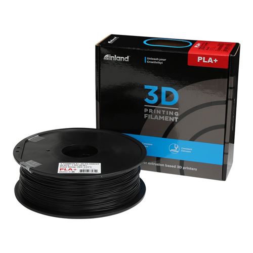 Micro Center Inland PLA+ Filament 1.75mm - Black 3D Printer Filament, PLA  Pro Dimensional Accuracy +/- 0.03 mm - PLA Plus 1 kg Spool (2.2 lbs) – Fits