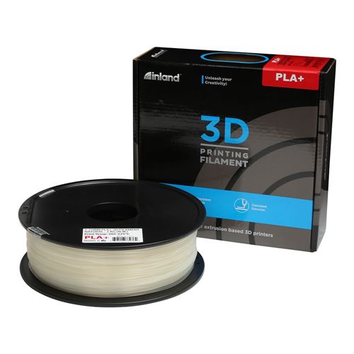 Inland 1.75mm Natural PLA+ 3D Printer Filament - 1kg Spool (2.2 lbs)