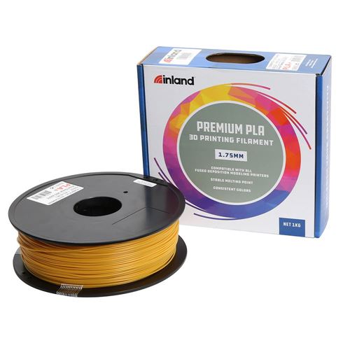 Inland 1.75mm PLA+ 3D Printer Filament 1.0 kg (2.2 lbs.) Spool - Gold -  Micro Center