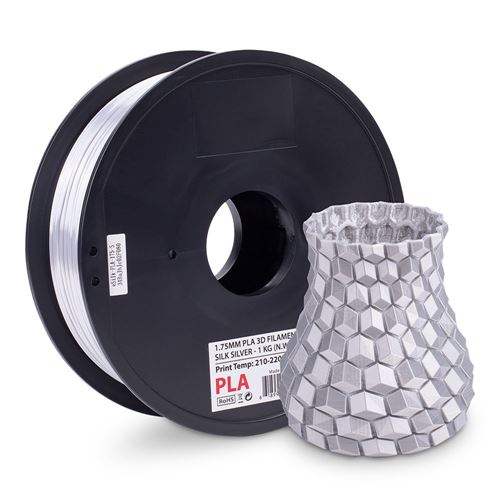 Filament PLA eSilk Argent (Silver) 1.75 mm 1 kg