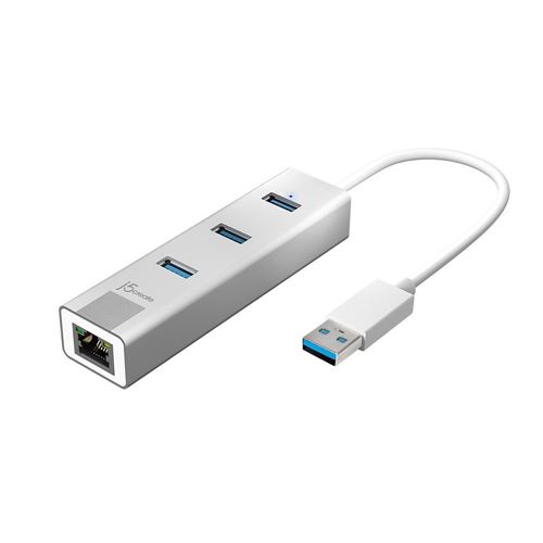 j5create JUH474 USB 3.0 Gigabit Ethernet & 3-Port Hub - Micro Center