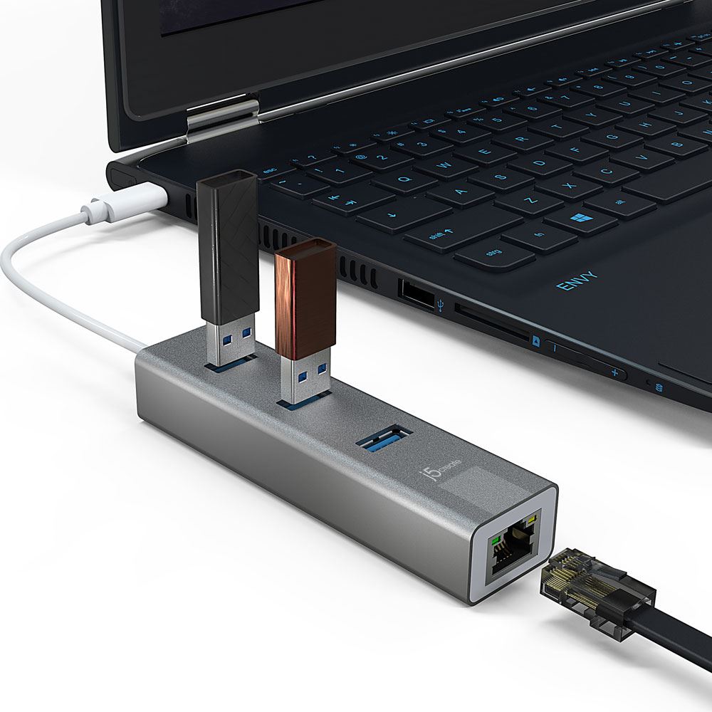 j5create JCH474 USB 3.0 (Gen 1 TypeC) Gigabit & HUB Multi Adapter Micro Center