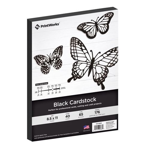 Printworks Black Cardstock 40 Sheets - Micro Center