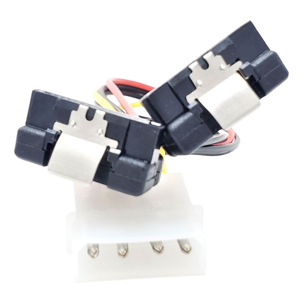 Micro Connectors 4 Pin LP4 power connector (male) to 2x RightAngle