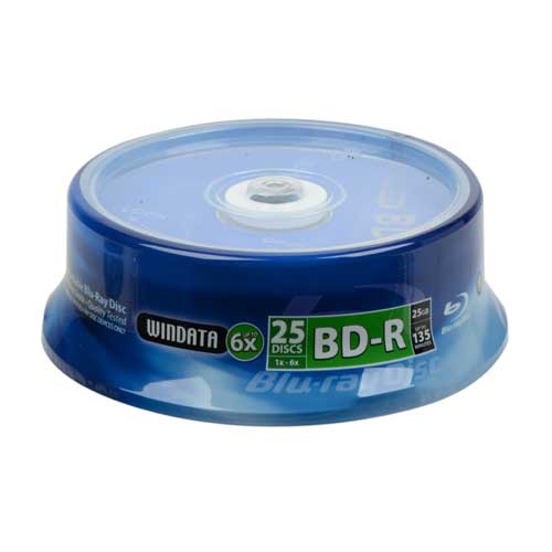 Windata BD-R 6x 25 GB/135 Minute Disc 25-Pack Spindle - Micro Center