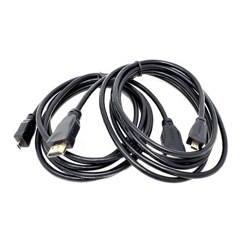 Micro Connectors High Speed 4K Micro HDMI to HDMI Cable w/Ethernet 2 Pack 6  ft. -Gray - Micro Center