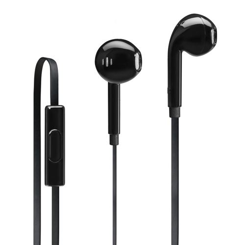 Black earphones with cheap mic