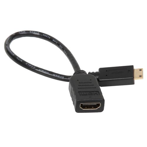 Inland Mini-HDMI Male to HDMI Male to Cable w/ Ethernet 6 ft. - Black -  Micro Center