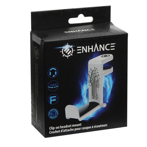 thumbnail image 2 of 360 Rotating Gaming Headphone Hook Under Desk Headset Stand With 2 of 10