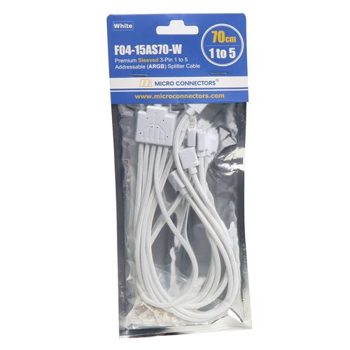 30cm Addressable RGB 1 to 4 Splitter Cable with/5 Male Pins