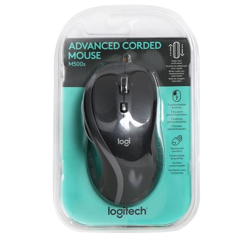Logitech M500 Advanced Corded Mouse - Black - Micro Center