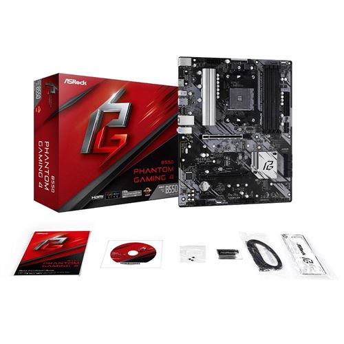 ASRock B550 Phantom Gaming 4 AMD AM4 ATX Motherboard - Micro Center